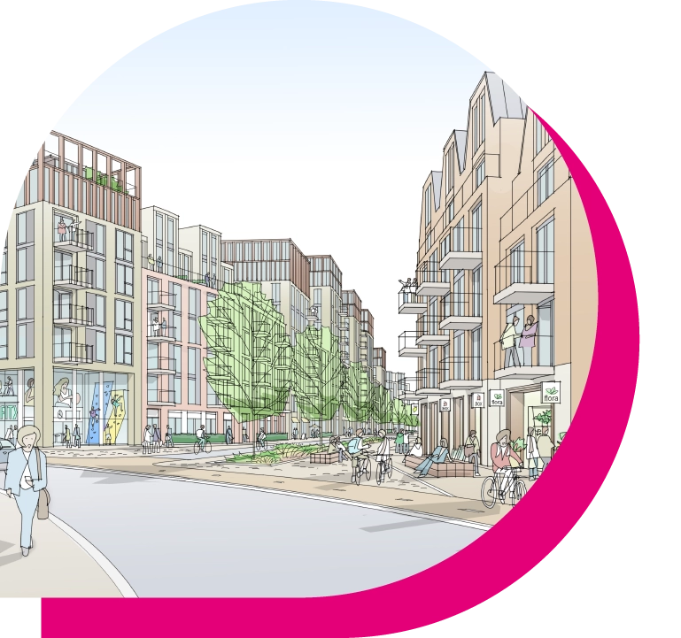 Artist’s impression of Princess Street from St Luke’s Road.